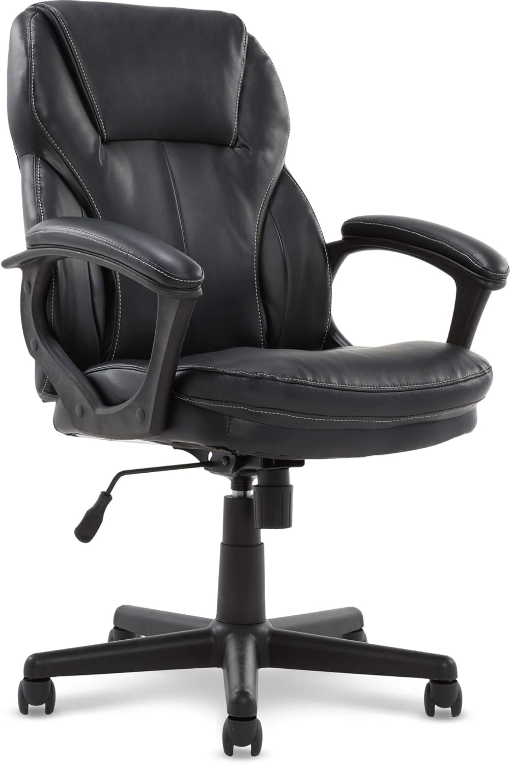 New Serta Black Bonded Leather Office Managers Chair Black 47951 FREE