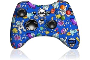 ADHJIE Xbox 360 Controller, 2.4GHz Wireless Controller for Xbox 360/Xbox 360 Slim/Windows 10 with 3.5mm Audio Headphone Jack & 1000mAh Built-in Battery, Dual Vibration