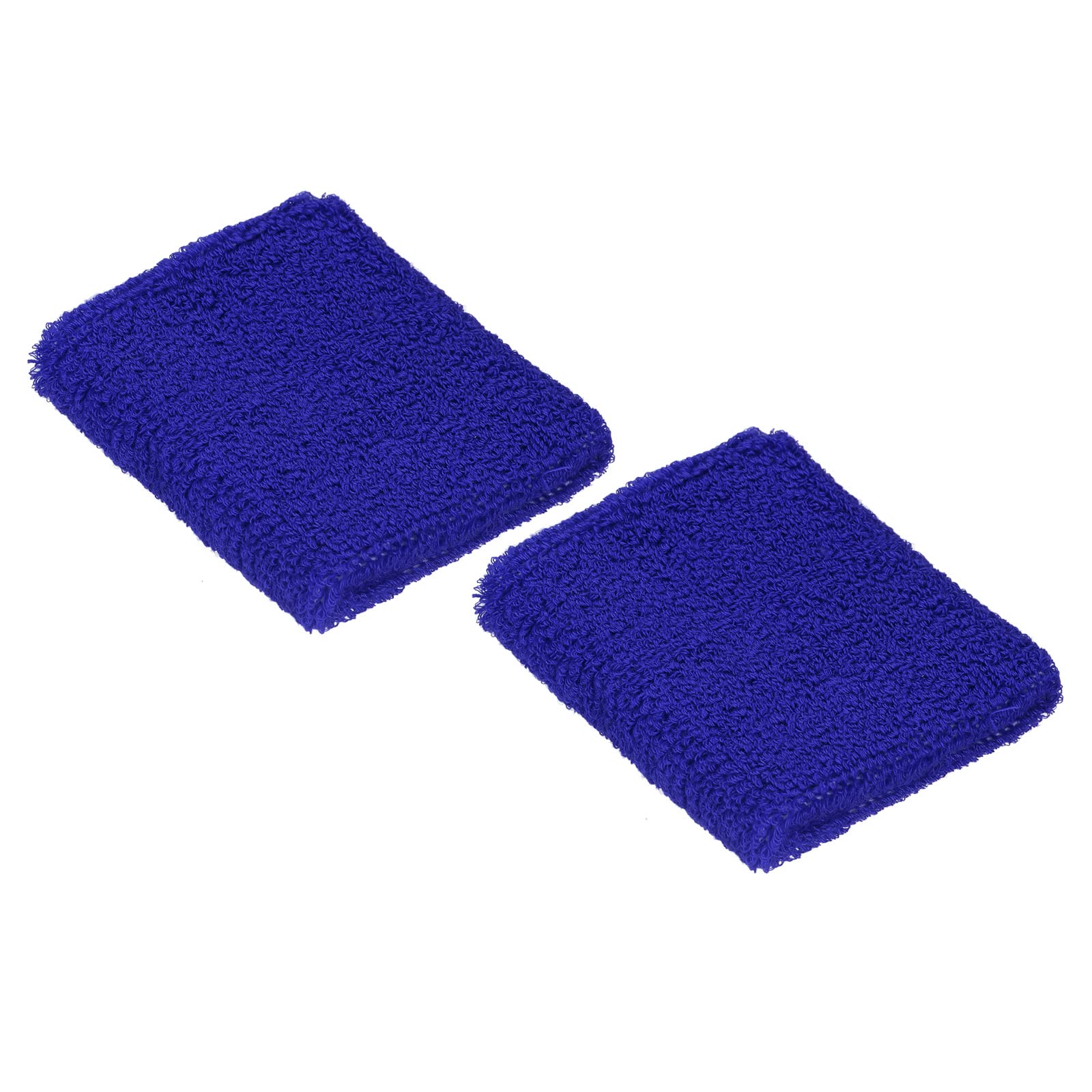 PATIKIL Sports Wristbands 8x8cm, 2 Pack Cotton Terry Cloth Absorbent Sweatband for Tennis Basketball Working Out Athletic Running, Dark Blue