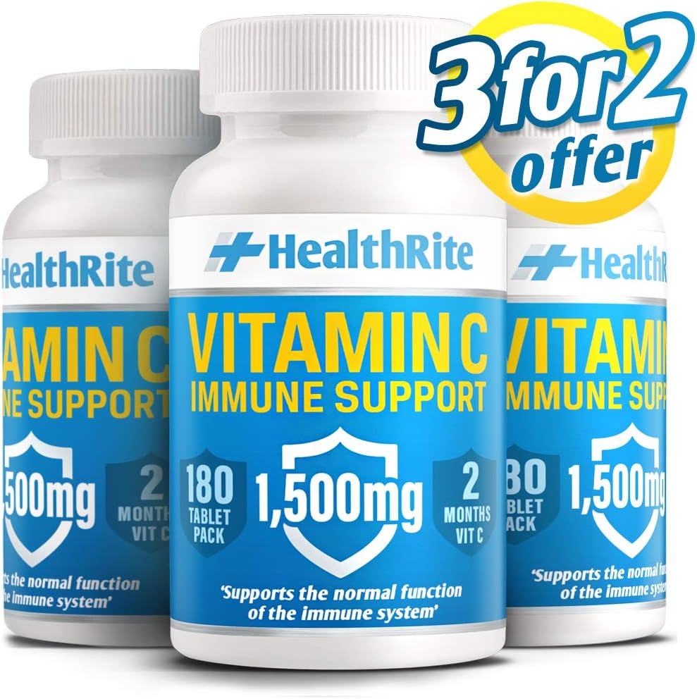 3 for 2 | Strongest 1500mg Vitamin C Tablets More Than Vitamin C 1000mg Tablets - Immune Booster - Vegan VIT C Tablets - Made in The UK by HealthRite