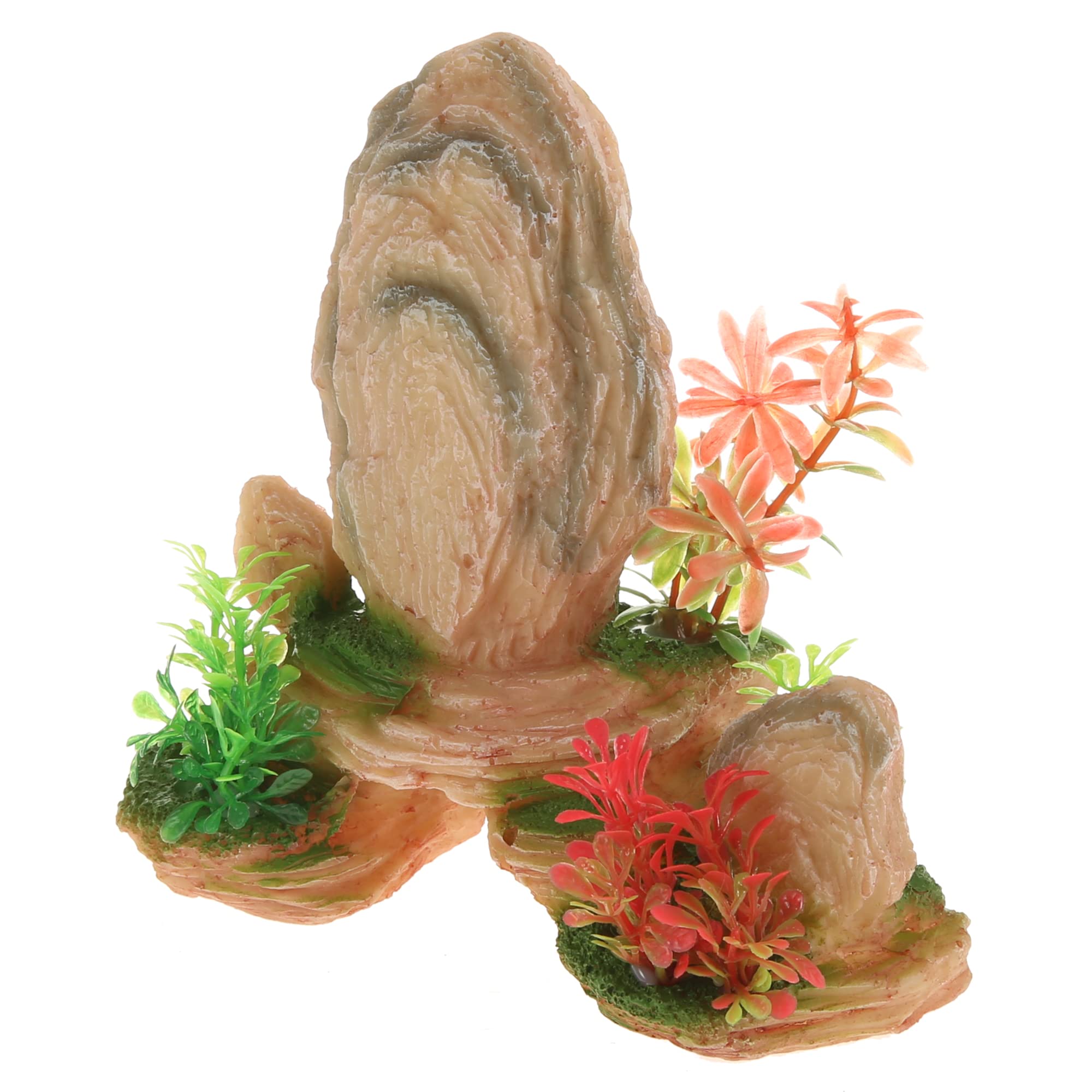 VOCOSTE Aquarium Artificial Landscape Mountain, Green, Beige, 5.31"
