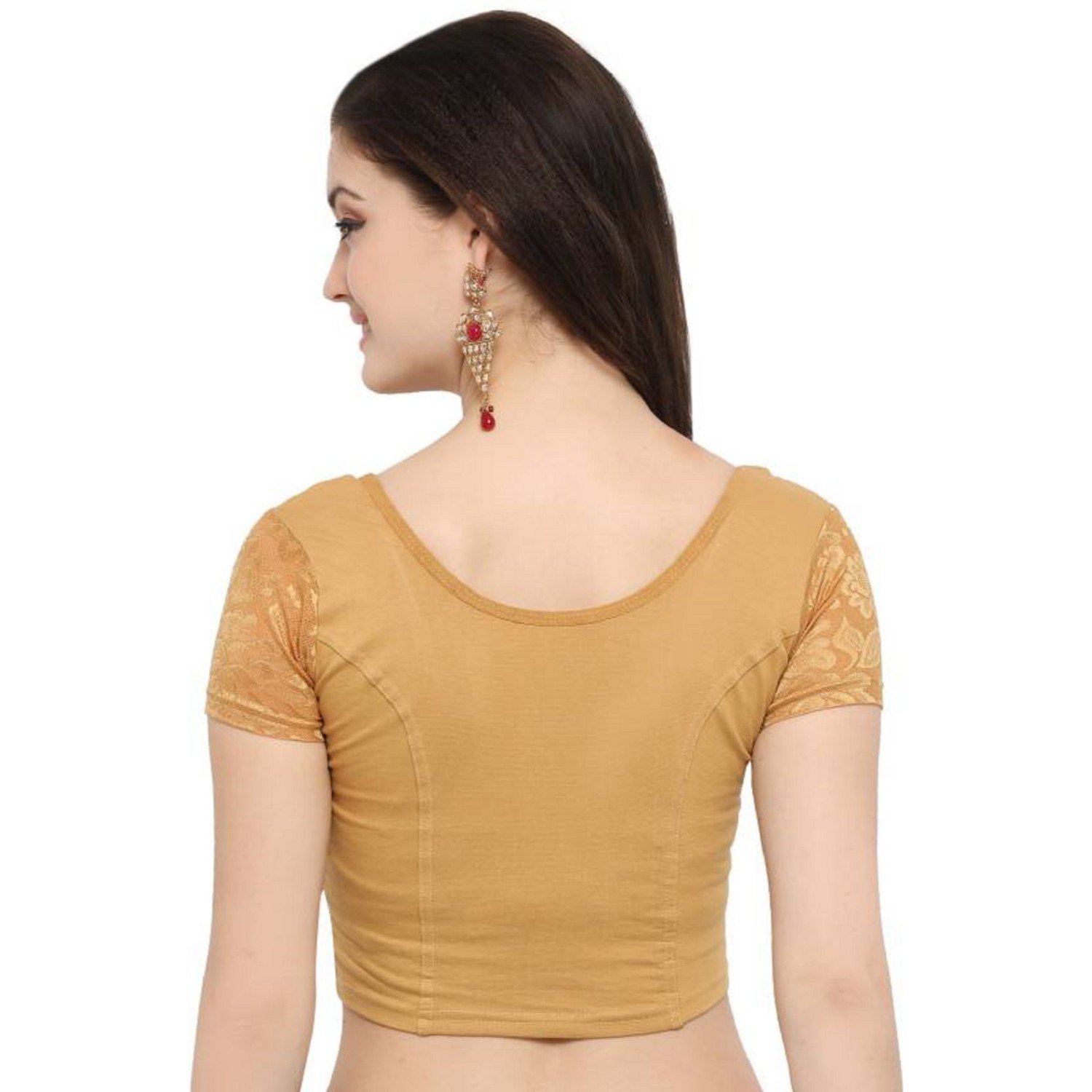 fressia fabrics women's lycra saree blouse (master100combo(gold_xxx))