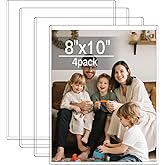 Derlyniupi 8x10 Picture Frames, 4 Pack PVC Photo Frame for Wall, Clear Frameless picture Frames 8 x 10, Wall Mount Sign Holder 8x10 for Home, School, Office