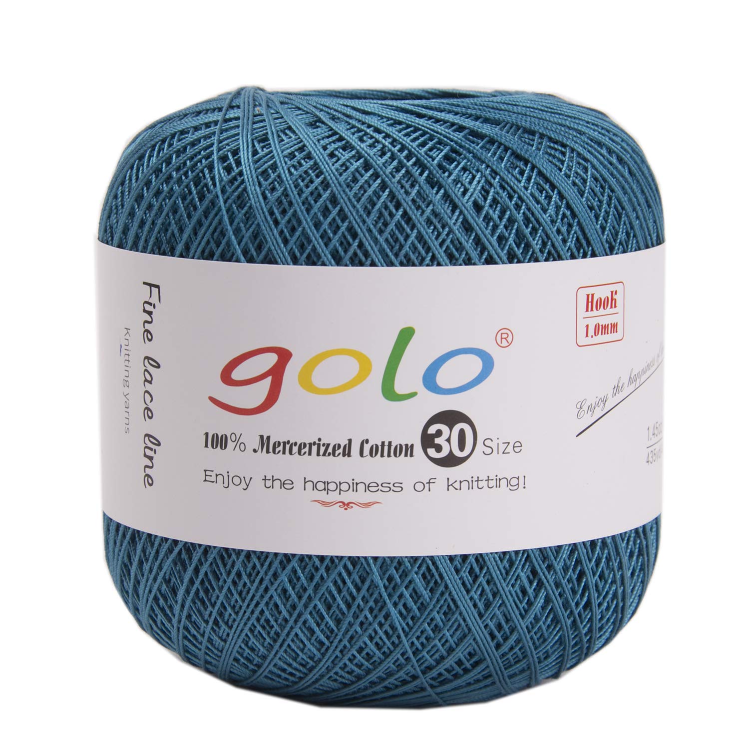 golo Crochet Thread Size 30 Yarn for Hand Knitting Cotton Crochet Yarn (Blue-773)
