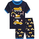 Little Hand Toddler Boys Pajamas Kids Dinosaur Summer PJS Monster Truck Boy Tractor Jammies Hockey Short Sets 2-7 Years