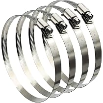 Lot De 4 Colliers De Serrage En Acier Inoxydable 304 - Diamètre Réglable 118 à 140 Mm - Pour Tuyaux Et Raccords - 5