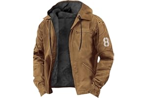 Men'S Winter Jacket Fleece Lined Sherpa Warm Jackets Casual Stylish Cargo Coats Jacket, S-8Xl