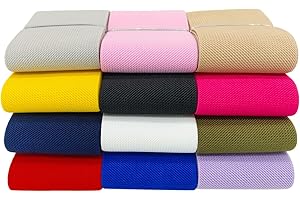 JESEP YONG Wide Knit Elastic Band for Sewing 3 inch Assortment 12Yards Double-Side Twill Woven Elastic Heavy Stretch Elastic Spool for Pants Waistband, Wigs, Skirts, Craft DIY Projects