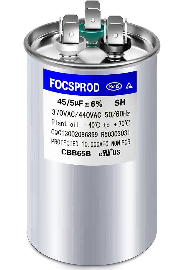 43-101665-07 -Rheem OEM Round Replacement Dual Run Capacitor 40 + 