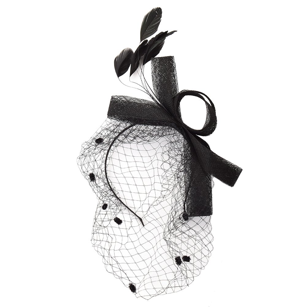 GRACEART Bowknot Fascinator Hats Veil Headband