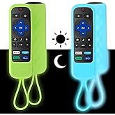 2 Pack Remote Cover (Glow in The Dark) Compatible with Roku TV Remote/Roku Express/Streaming Stick/Premiere, Universal Silico