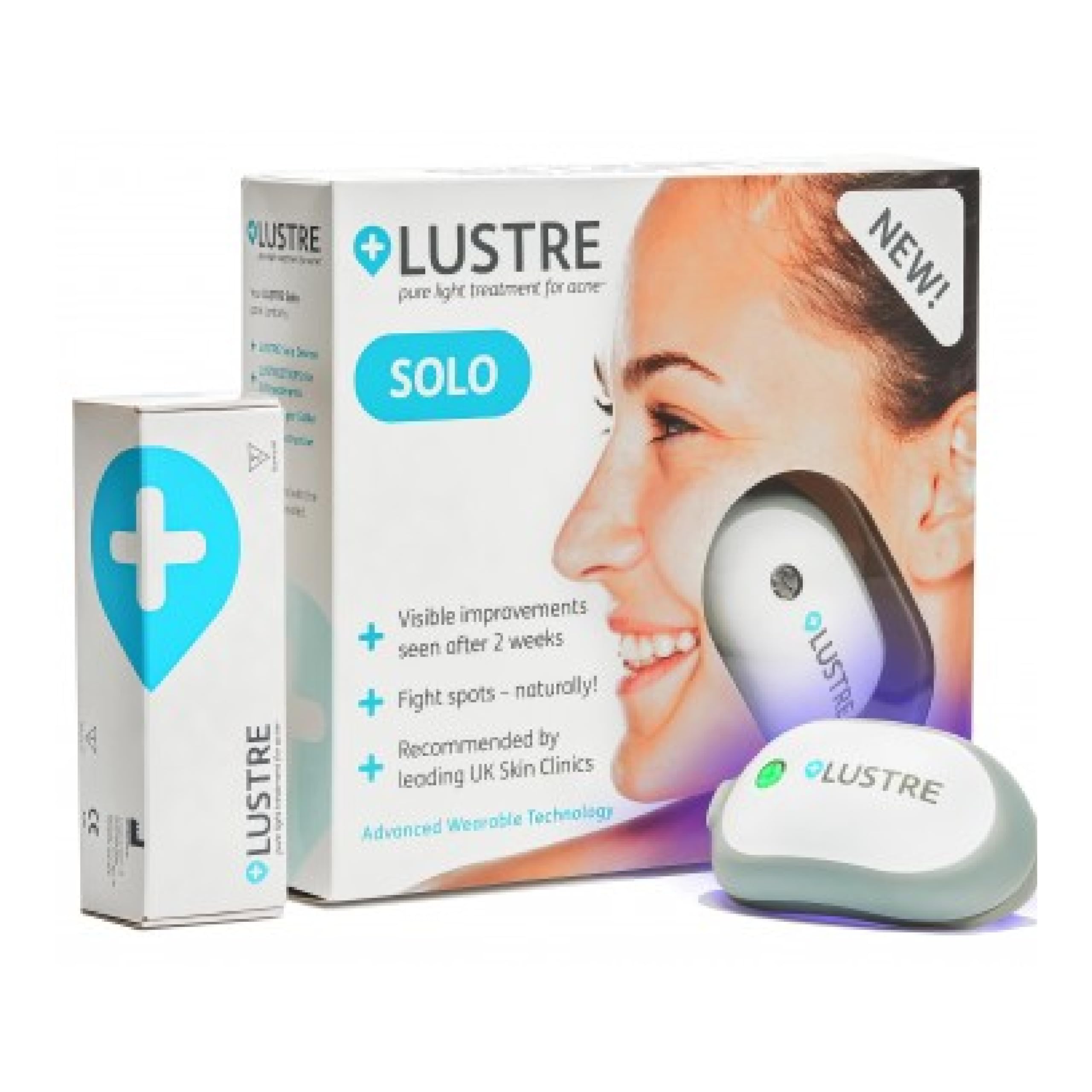 LUSTRE® ClearSkin Solo – Blue Light Acne Treatment Device, UV‑Free & Wireless | LED Therapy for Face & Body, Spots & Blemishes | Helps Reduce Breakouts, Inflammation & Redness | Gentle Skincare
