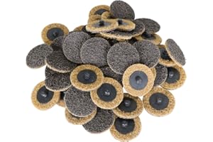 findmall 50Pcs 2 Inch Brown Quick Change Surface Prep Conditioning Discs, Coarse Grit for Cleaning, Finishing and Deburring o