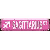 SAGITTARIUS Star Sign Zodiac Sign Vintage Metal Tin Sign, Street Sign, Home Decor, Room Decor, Wall Decor, Bathroom Decor, Bar Decor, Cafe Decor, Garage Decor, 16 x 4 Inch