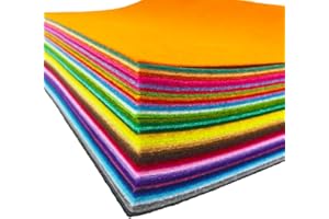 FLIC-FLAC 48pcs Felt Fabric Sheet Assorted Color Felt Pack DIY Craft Squares Nonwoven (25cm * 25cm)