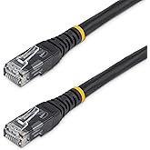 StarTech.com 15ft CAT6 Ethernet Cable - Black CAT 6 Gigabit Ethernet Wire -650MHz 100W PoE++ RJ45 UTP Molded Category 6 Netwo