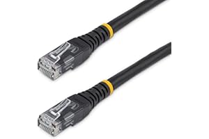 StarTech.com 15ft CAT6 Ethernet Cable - Black CAT 6 Gigabit Ethernet Wire -650MHz 100W PoE++ RJ45 UTP Molded Category 6 Netwo