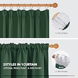 Deconovo Blackout Curtains Pencil Pleat Rod Pocket Dark Forest 2 Panels view 5
