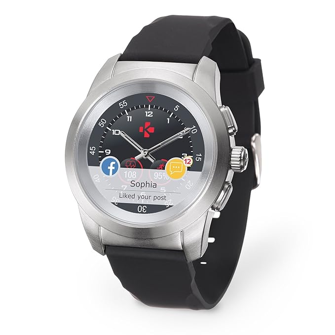 title=MyKronoz ZeTime-Orig-Reg Smartwatch Ibrido con Lancette Analogiche, Argento
