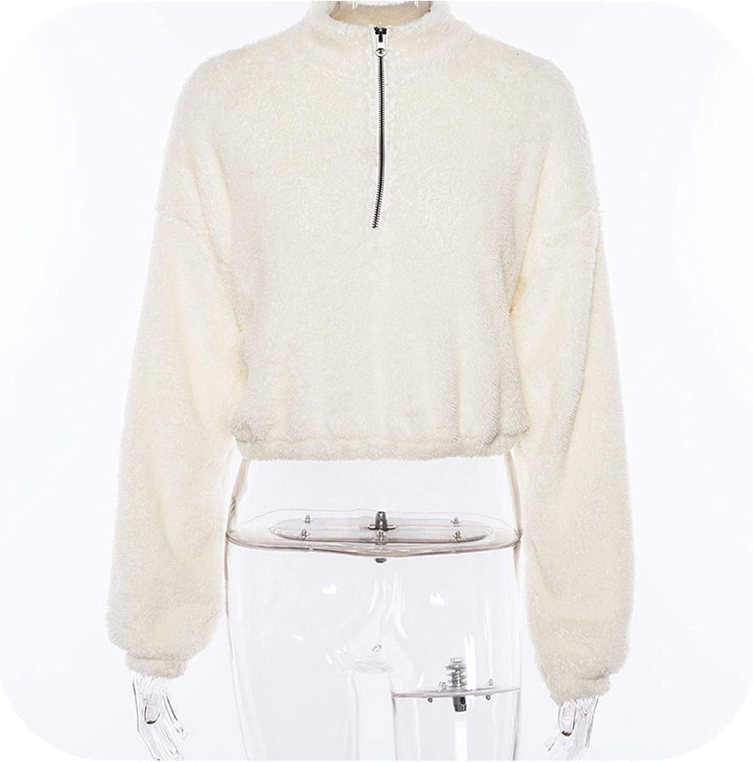 white cropped sweatshirt