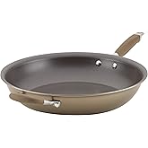 Anolon Advanced Home Hard Anodized Nonstick Frying Pan, 14.5 Inch – Large Skillet with Helper Handle, 14 Inch Nonstick Frying Pan, Durable Cookware - Bronze
