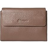 DAMAIKE Bifold Wallet for Women Genuine Leather, [Large Capacity] [Magnetic Closure] Female Ladies Wallet Card Holder with ID Window, Zipper Coin Pockets (Khaki)