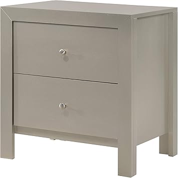 Amazon Com Glory Furniture Burlington Silver Champagne Nightstand Side Table 25 H X 22 W X 17 D Furniture Decor