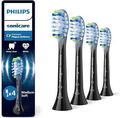 Philips Sonicare C3 Premium Plaque Defence 4 Pack HX9044/88 Black Replacement