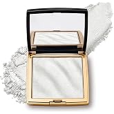 Liyloihi Glow Highlighter Palette, Pearl White Glossy Face Illuminator Makeup, Natural Radiant Finish, Shimmer Smooth Baked Powder, Long Lasting Luminous Face Glow