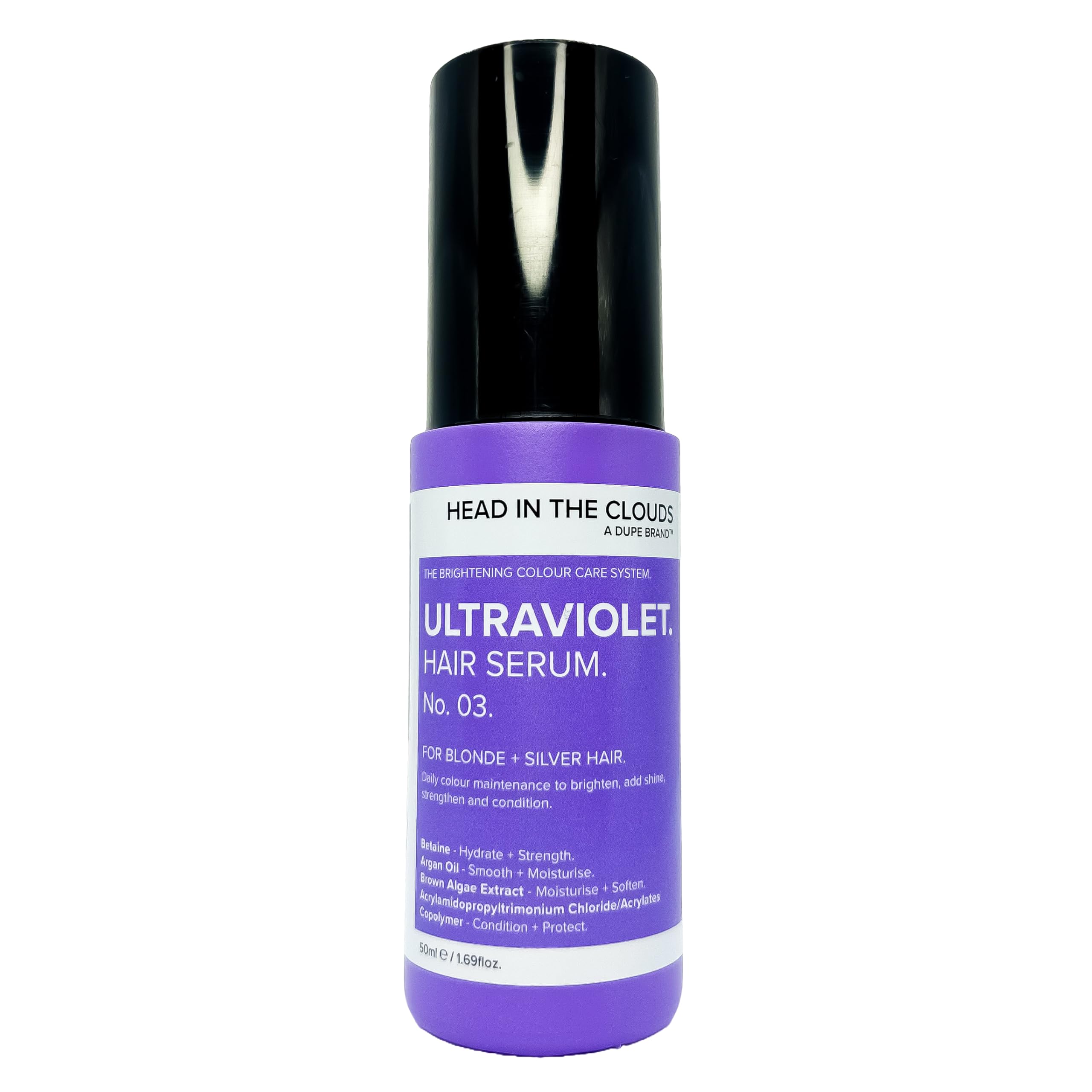 Dupe Head In The Clouds Ultraviolet Hair Serum No. 03, Daily Colour Maintenance Strenghthens and Conditions for Blond, Silver & White Hair Hydration & Shine for Blonde Hair, Colour Care System 50ml