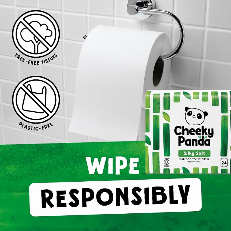 Achat en gros de rouleaux de papier toilette en bambou — 24 rouleaux de papier toilette à 3 épaisseurs | Emballage sans plastique et papier de soie durable | Blanc