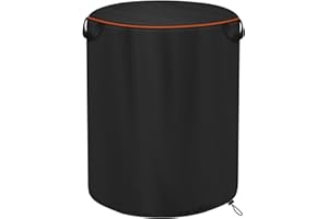 CATOTEL Wood Chipper Cover, 420D Oxford Waterproof Wood Chipper Shredder Mulcher Cove Protective Outdoor Electric Leaf Mulcher Dustproof Cover - 33" D x 45" H (Black