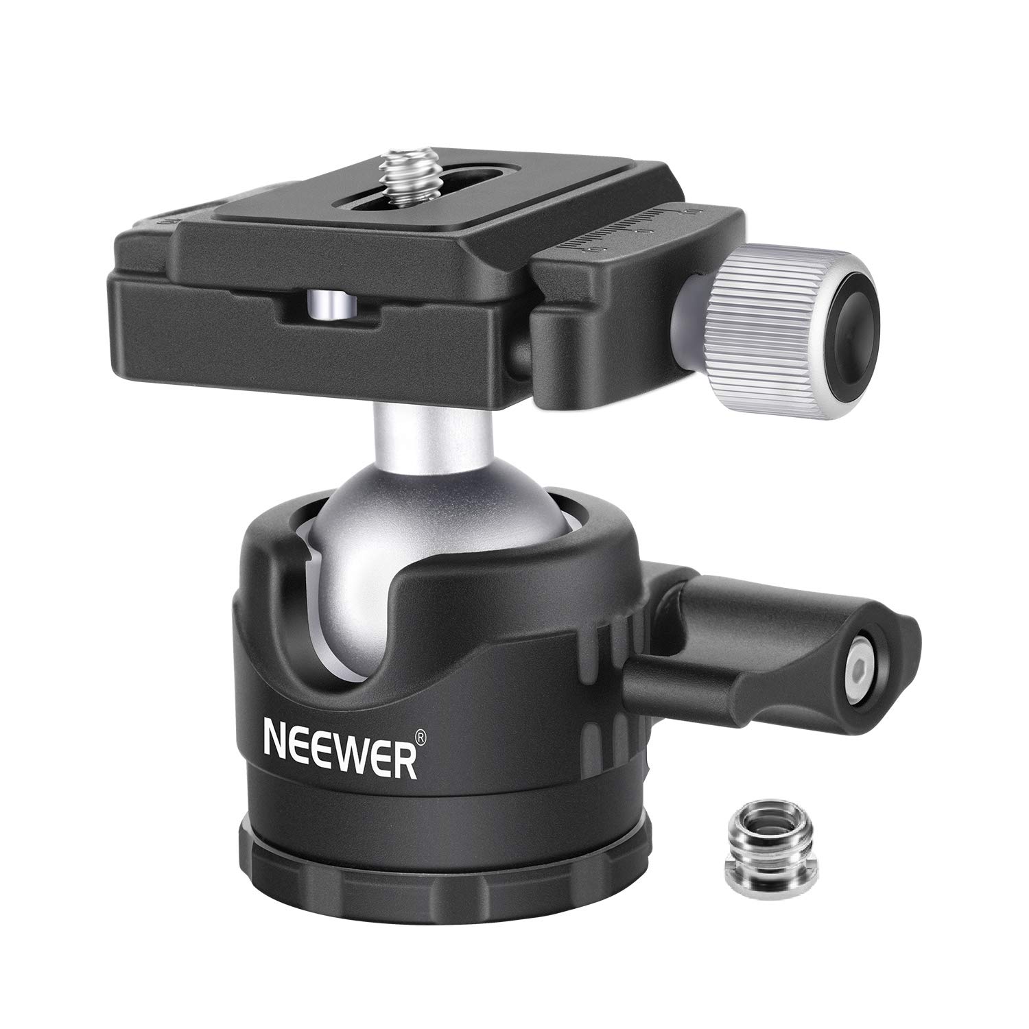 NEEWER 28mm Low Profile Tripod Ball Joint 360° Pan Rotation with 1/4" Arca Type Quick Release Plate and Spirit Level for Tripods, Monopods, Max Load: 6.6LB/5kg