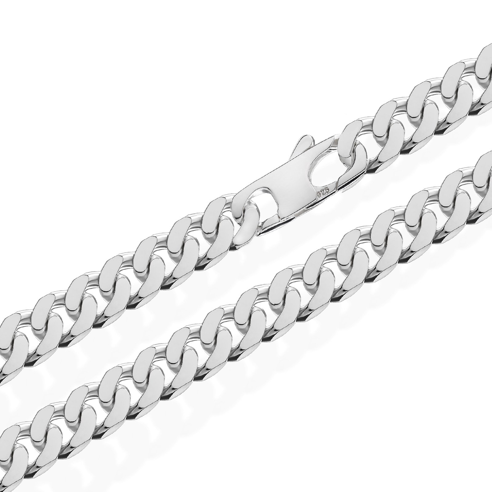 NKlaus 22cm 925 Genuine sterling silver curb chain bangle bracelet 10mm 40 gr 5427