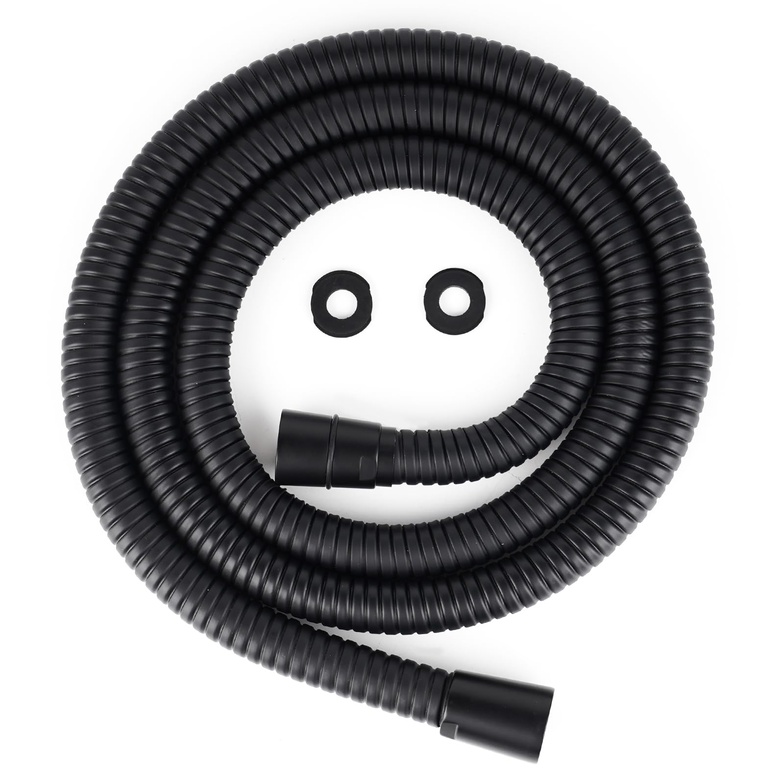 Hibbent 16mm (Outer)/10mm(Inner) Large Bore Shower Hose 1.5m -Supper Low Water Pressure Boosting Shower Hoses with Black, Universal Anti-Kink and Leak-Proof