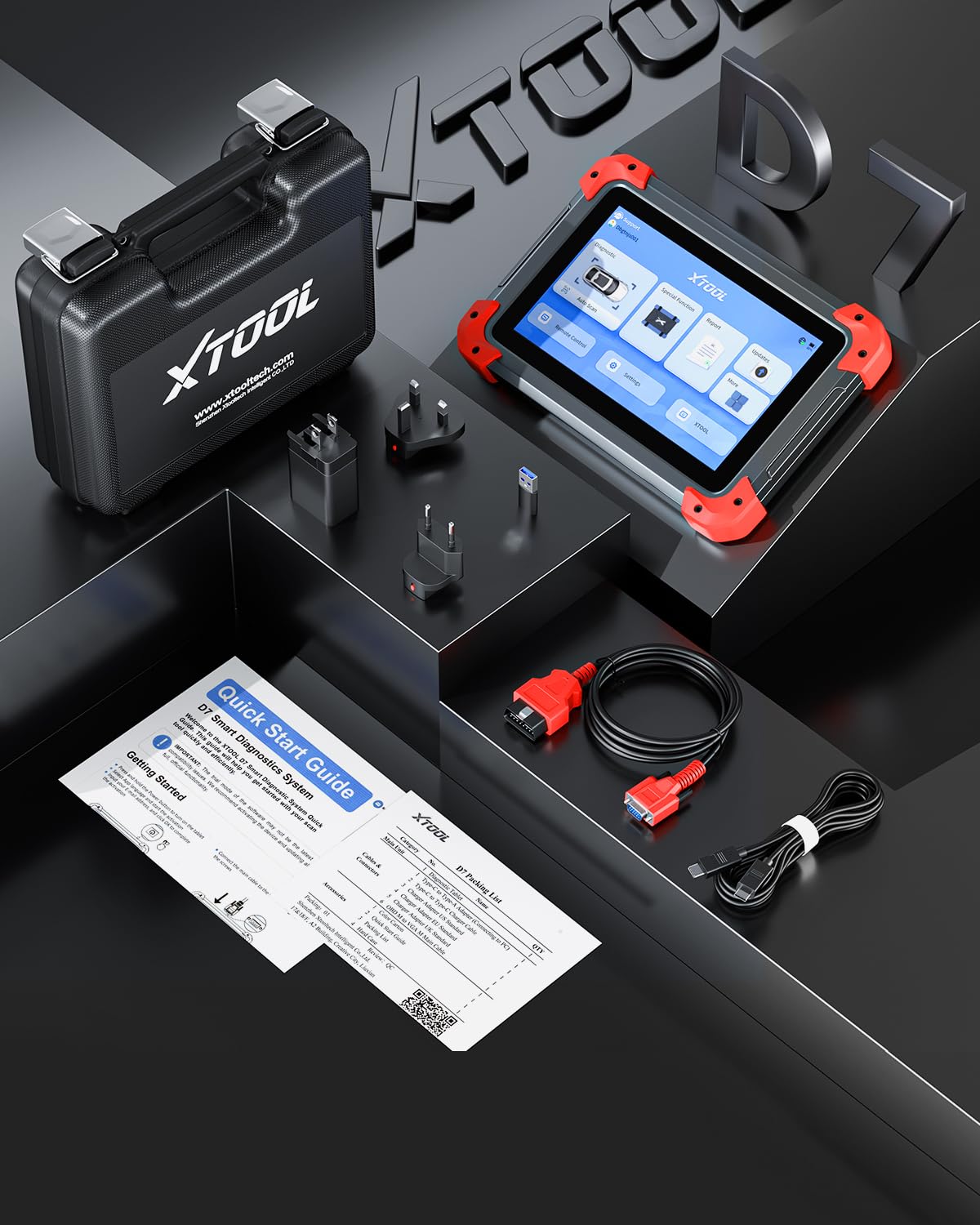 XTOOL D7 Bidirectional OBD2 Scanner: 2025 Scan Tool with ECU Coding, Full System Car Scanner Diagnostic Tool, 36+ Resets, Injector Coding, Throttle Relearn, Crank Sensor Relearn, FCA, CANFD & DoIP