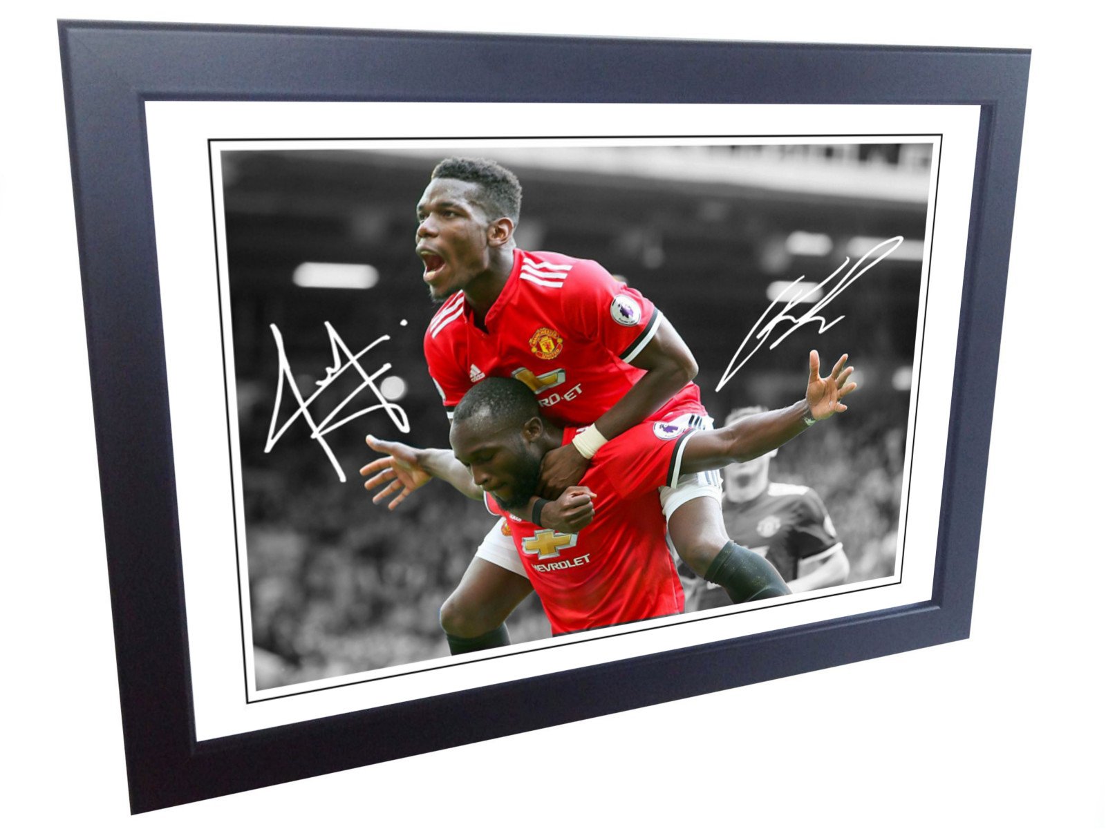 Kitbags & Lockers 12x8 A4 Signed Romelu Lukaku Paul Pogba Manchester United Autographed Photo Photograph Picture Frame Gift