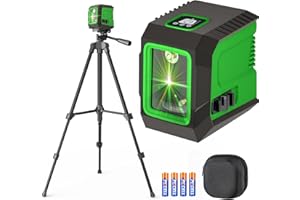Laser Level with 50” Tripod, 360° Self Leveling Cross Line Laser Level, Green Beam Horizontal and Vertical Line Leveler Tool 