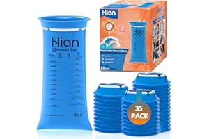 Hion Vomit Bags Disposable – 35 Pack 1000ml Emesis Bags – Leak Resistant, Medical Grade, Portable – Perfect for Motion, Car & Aircraft Sickness, Pregnant Women