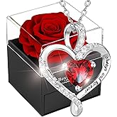 Red Rose Gift Box,Eternal Forever Flower, Preserved Rose, Infinity Real Rose Gift for Girlfriend, Women, Mom, Wife on Christmas, Valentine's Day, Mother's Day, Birthday, Anniversary, Thanksgiving