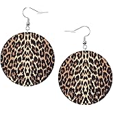 Faux Leather Earrings Bright Polka Dot Round Dangle Earrings Jewelry For Women