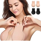 timistar Breast Lift Nipple Covers,Adhesive Bra Instant Breast Lift Silicone Covers Pasties Tape 2 Pairs
