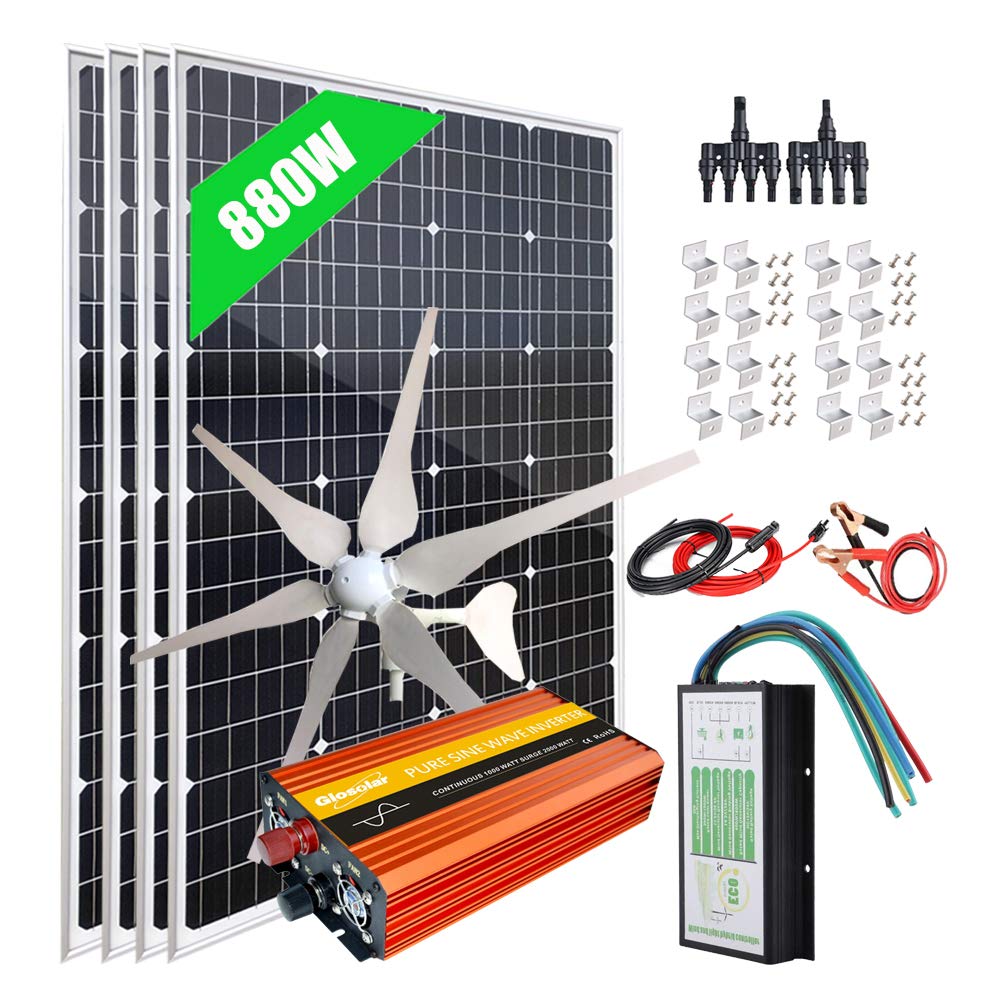 Buy 800W(880W) Solar Wind Power Kits Garden Off Grid System for