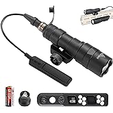 LECPECON Tactical Flashlight 800 Lumens with Remote Pressure Switch and M-Mount, Picatinny Mount(300)
