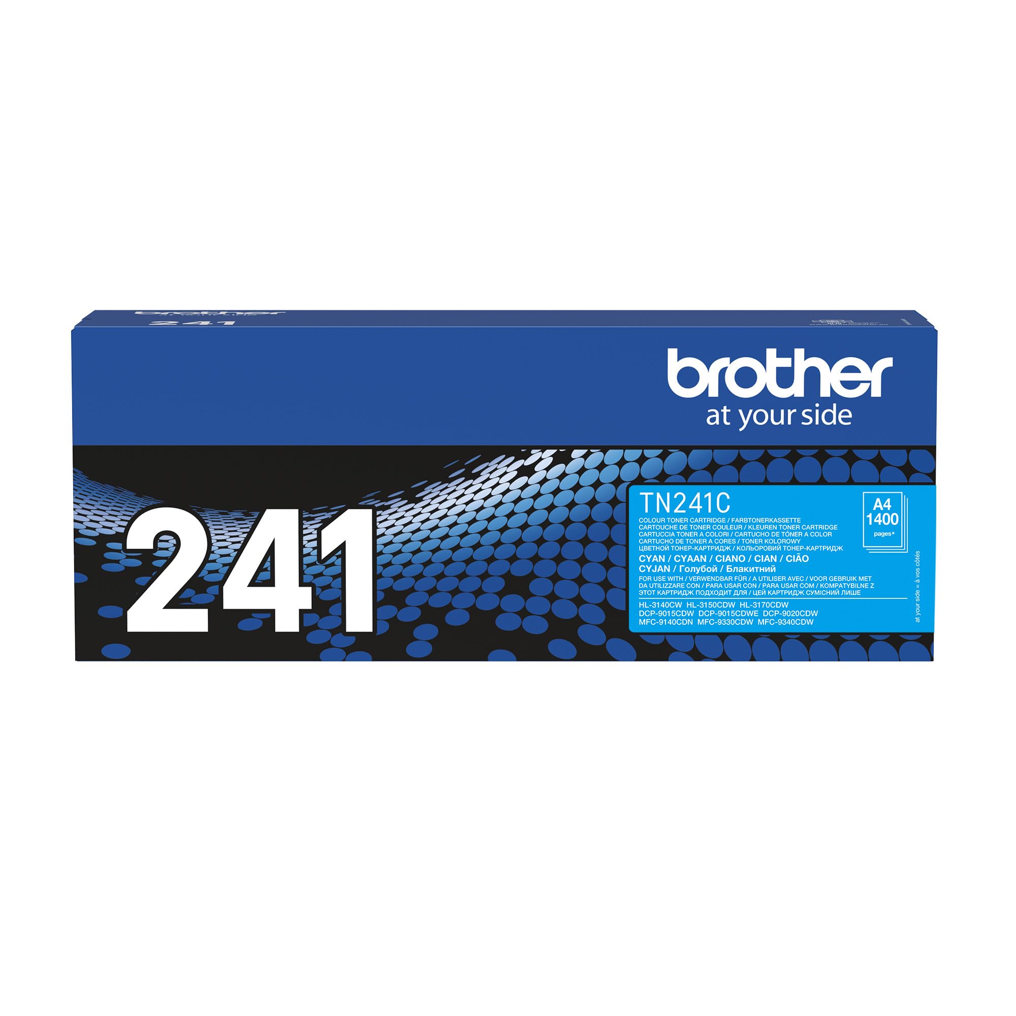 Brother TN-241C Toner Cartridge, Cyan, Single Pack, Standard Yield, Includes 1 x Toner Cartridge, Brother Genuine Supplies
