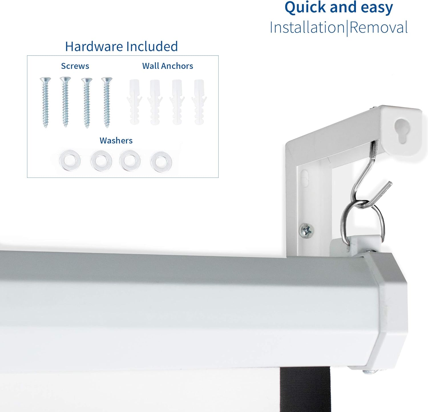 VIVO Universal Wall Hanging 6" Adjustable L-Bracket Mount Plate Hook Kit for Projector Screens (MOUNT-PS01): Electronics