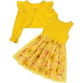 UNICOMIDEA Toddler Girls Sleeveless Dresses and Long Sleeve Knit Cardigan Set 2 Piece 2-6T