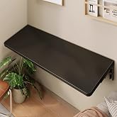 Wall Mounted Folding Table, 31.5 IN Fold Down Floating Desk for Small Space | VLUOO 31.5 x 15.7 IN Natural Wall Mounted Table Fold Down Folding Laptop Desk for Home Office, Study Bench &amp; Kitchen Dining