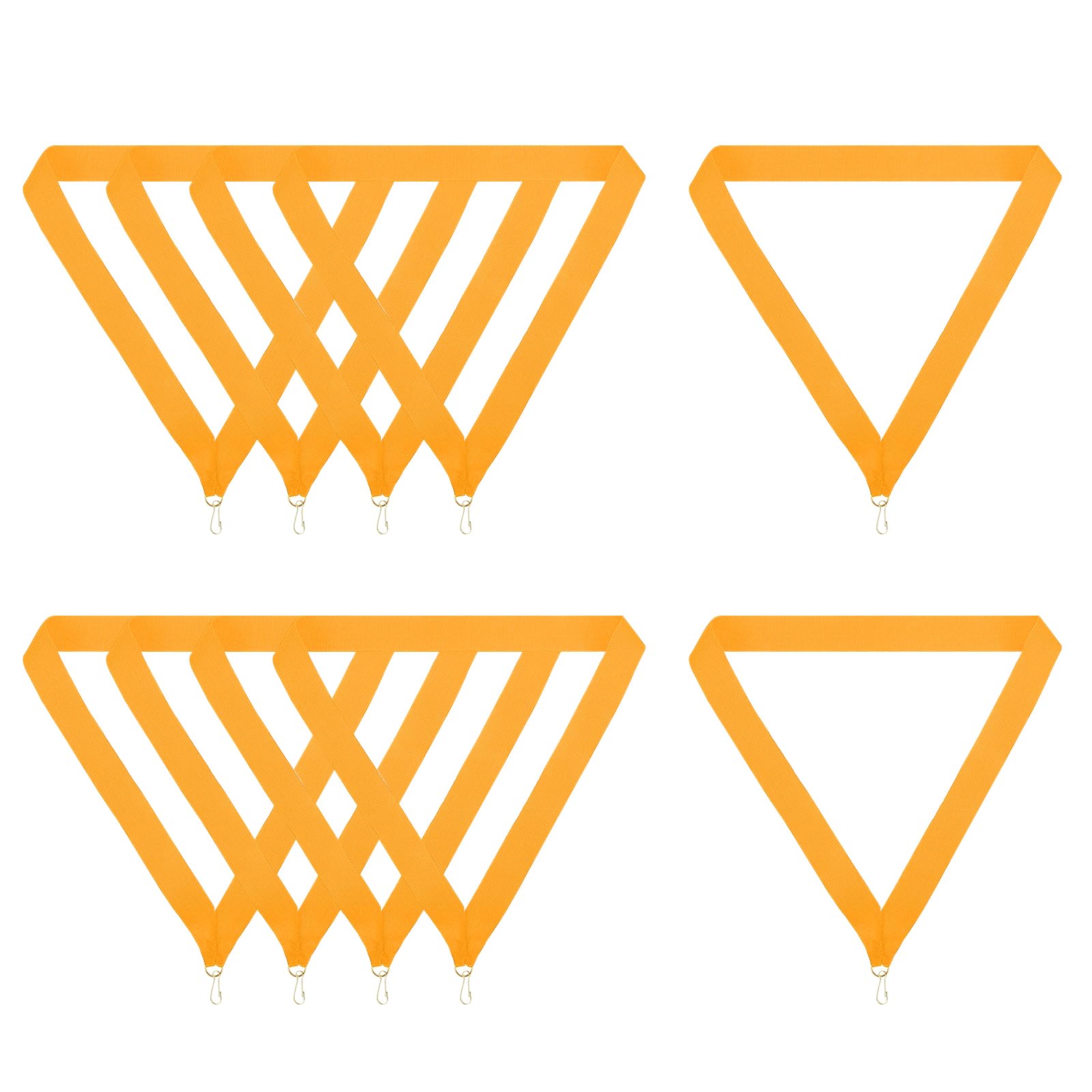 PATIKIL Award Neck Ribbons with Snap Clips, 10 Pcs Polyester Striped Medal Lanyards Ribbon for Competitions Sports Meetings Sports Party, Gold