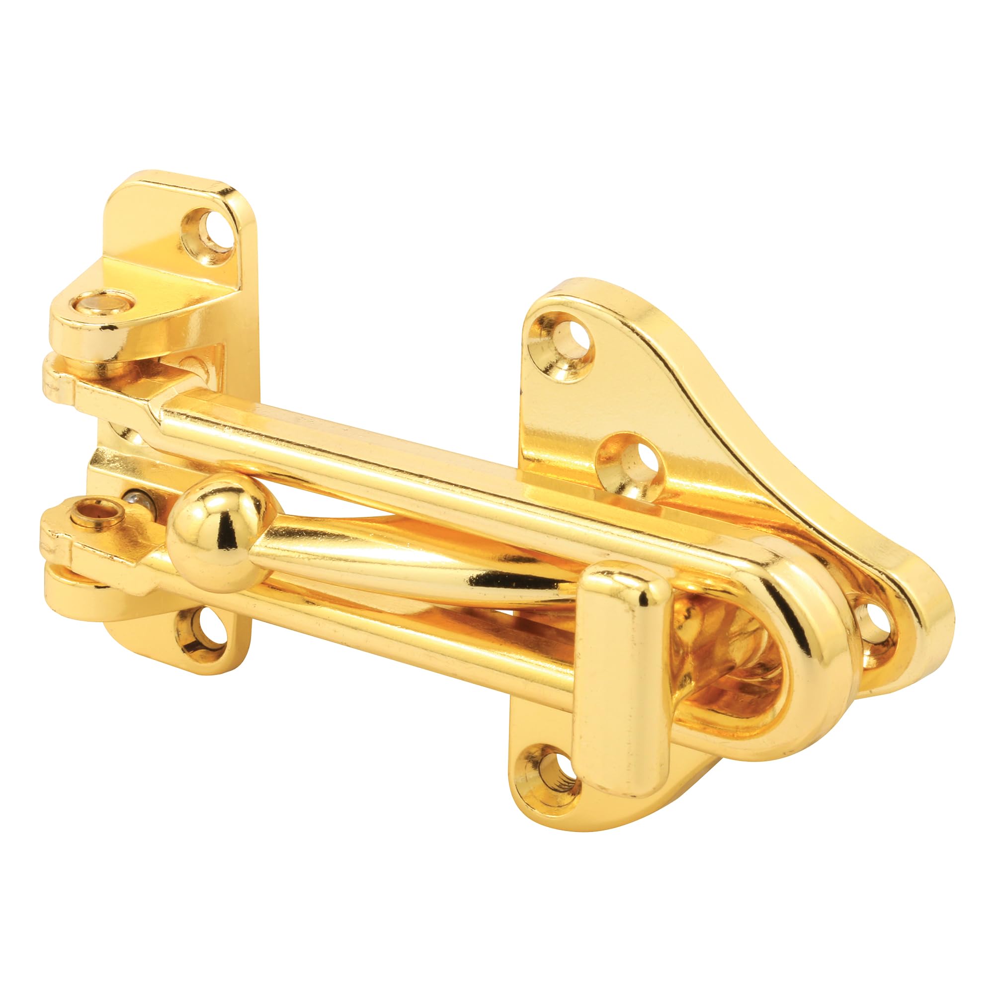 Prime-Line U 11315 Swing Bar Door Guard with High Security Auxiliary Lock, Brass Finish (Single Pack)